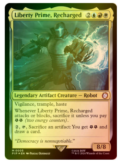 liberty prime mtg card PIP] Liberty Prime, Recharged (Science!) (WeeklyMTG) : r/magicTCG