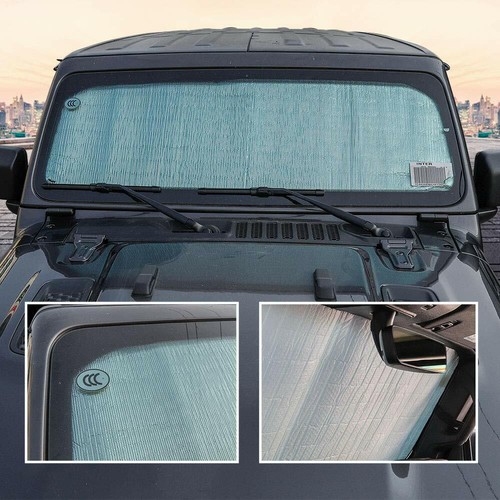 Parabrisas Parasol Protector Térmico Parasol Alfombrilla Ajuste Jeep Wrangler JL JLU 2018 2019 - Imagen 8 de 8