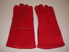 Red Leather Lined Grilling Grill Mitts Gloves for BBQ ~ One Size Fits All *NEW*