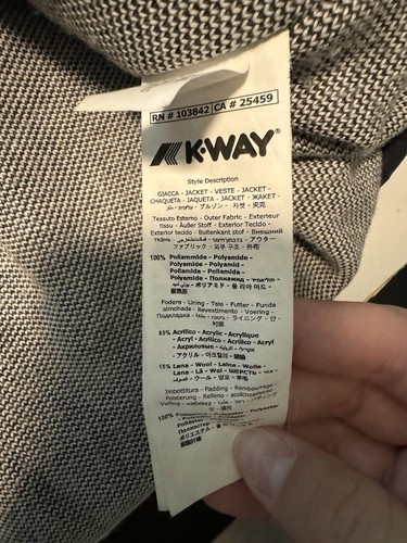 KWay Heavy Duty Windbreaker Jacket Rain KWAY Remix XXL Navy Hooded - Picture 8 of 9