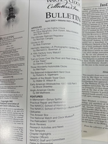 Automobile Clocks and Early American Wristwatches Hermetic 2002 NAWCC Bulletin - Picture 5 of 15