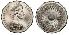 50c 1977 Queen Elizabeth silver jubilee coin
