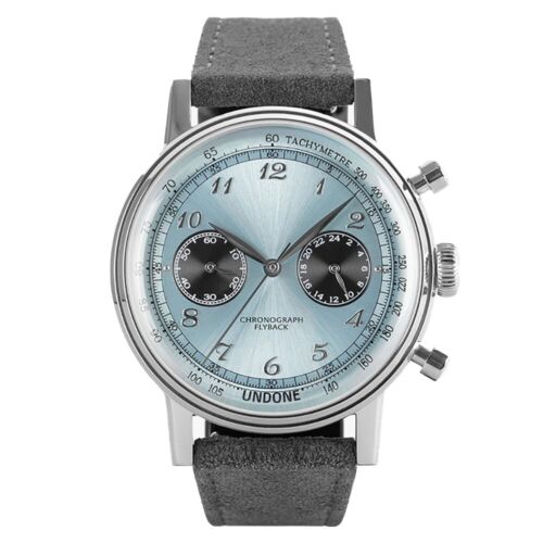 Undone ARCTIC Crono Ibrido Meccanico Quarzo Blu Acciaio Pelle Orologio vendu Uomo