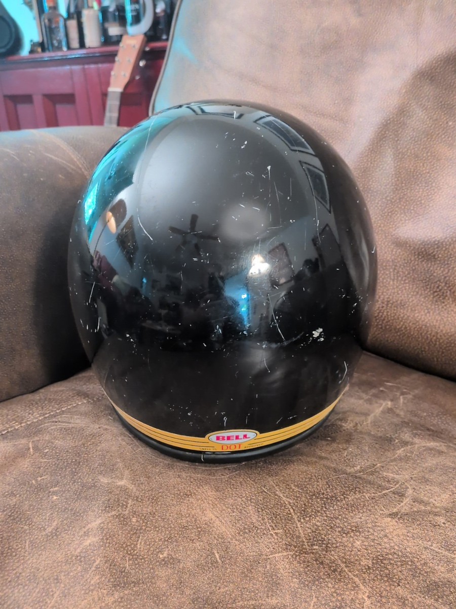 Vintage Bell Moto Star III 3 Motorcycle Helmet Black 7 3/8 59cm
