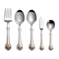 Wallace Napoleon Bee Gold Accent 18/10 Stainless Steel 5pc. Hostess Set
