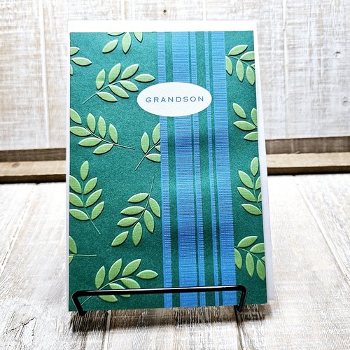 Hallmark Father's Day Greeting Card 5X7 For Grandson Blue Green Leaves