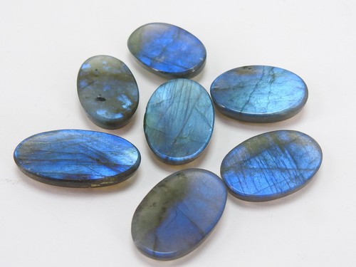 Labradorite Smooth Cabochon Lot 7 Piece 27X16X5To23X16X5MM Approx - Picture 2 of 10