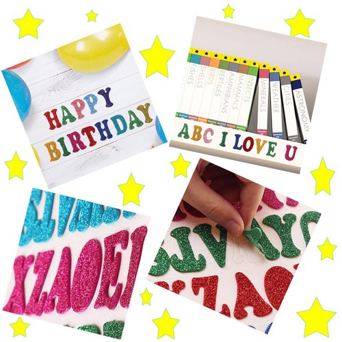 5 Hojas 210 PIEZAS Coloridas Espuma Brillante Autoadhesiva Letras Pegatinas, Espuma Le... - Imagen 8 de 9