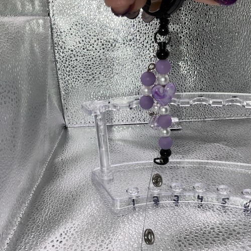 Badge Holder Retractable With Angel , & Heart Purple, & White Homemade New - Picture 17 of 24
