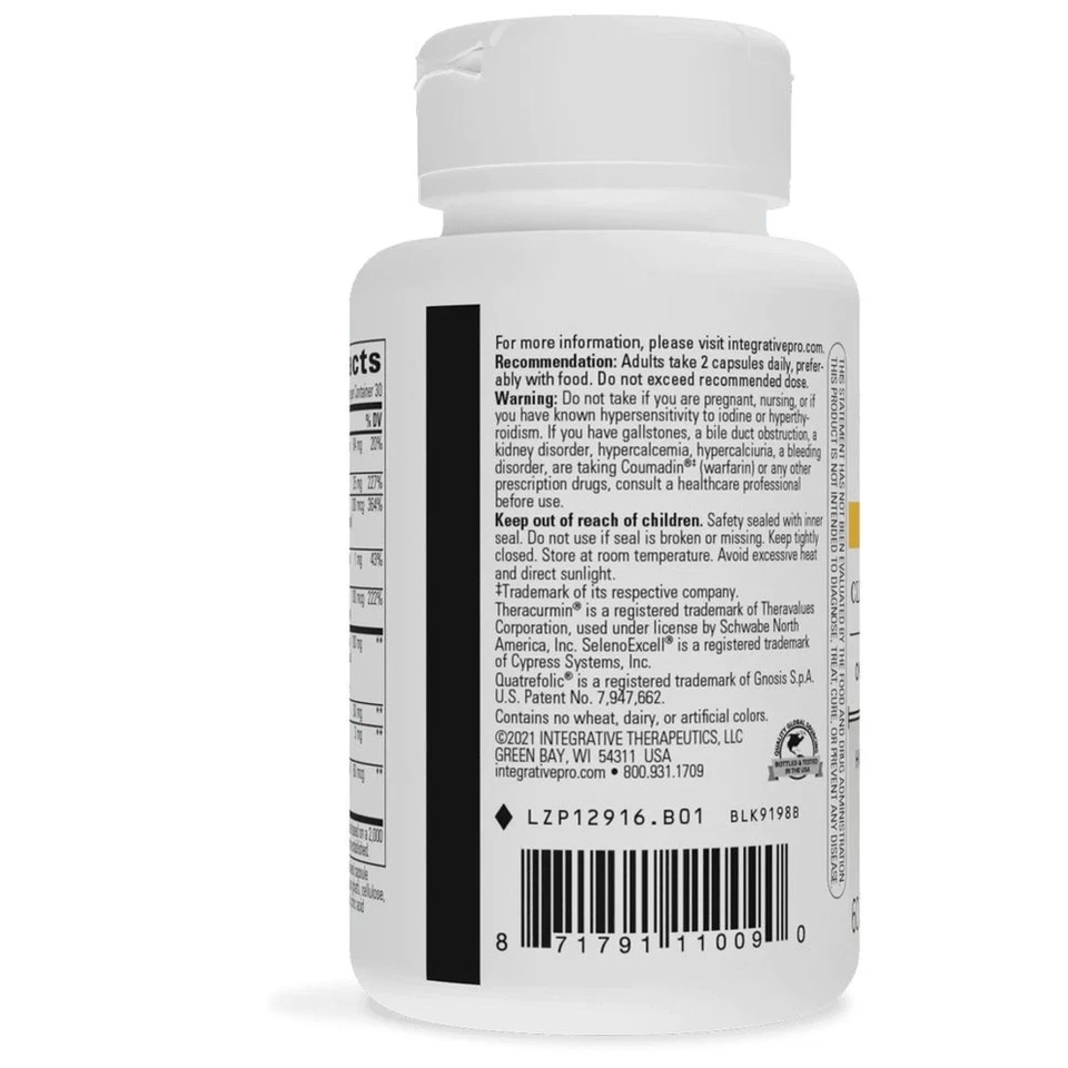 Integrative Therapeutics, multivitamínico de alta potencia - 60 cápsulas vegetales EXP 10/26 Foto 2 de 3