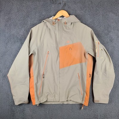 Helly Hansen Jacket Mens Medium Beige Helly Tech XP Ski Rain Hooded Waterproof