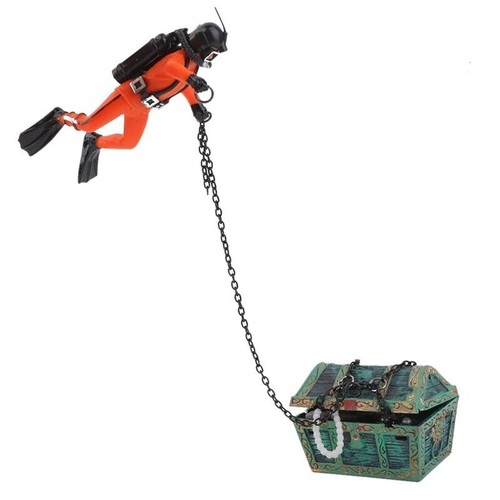 Air Driven Frogman Treasure Diver - Aquarium Ornament for Fish Tank - Picture 15 of 18