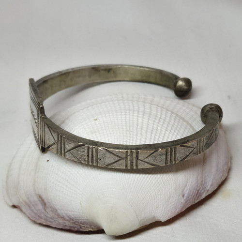 05K8 Bracelet Bracelet Bracelet Pièce Détachée Mixte Berbère Touareg 20ème Rare Bronze Argent - Photo 2 sur 7