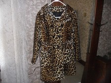 Vintage 1960's Glenbroke Leopard Print Faux Fur Belted Coat