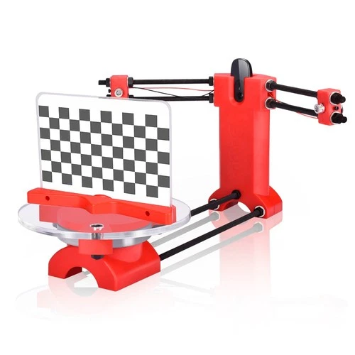 Desktop DIY 3D Scanner Kit with Red Injection Molded Parts for Objects up