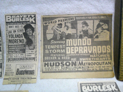 1966 Stripper burlesk ad lot NYC Tempest Blaze Hope times square 1960s x rated