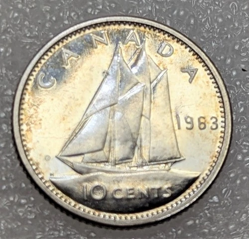 1963 10 Cents Canada BU. Queen Elizabeth II  #115
