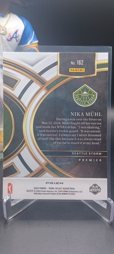 🔥Nika Muhl (RC)🔥Pink Ice Prizm🔥2024 Select WNBA Premier #162 - Storm - Picture 2 of 2