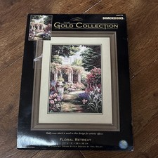 Dimensions Gold Collection Floral Retreat 35079 Half Cross Stitch Kit 11x15 a59