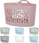 50L Flexible Laundry Basket Plastic Flexi Tub - Heavy Duty Storage Large 