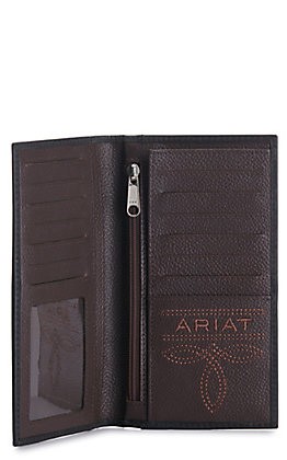 Ariat Herren geprägtes Leder Rodeo Geldbörse Scheckheft Abdeckung, schwarz - Bild 2 von 3