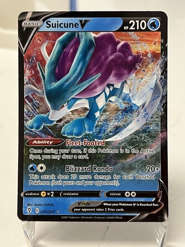 Pokemon TCG 2021 Suicune V 31/203 Evolving Skies Ultra Rare MINT