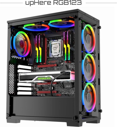 Ventilador de caja RGB de 120 mm de alto flujo de aire silencioso LED ventilador de PC paquete de 3 - Imagen 7 de 9