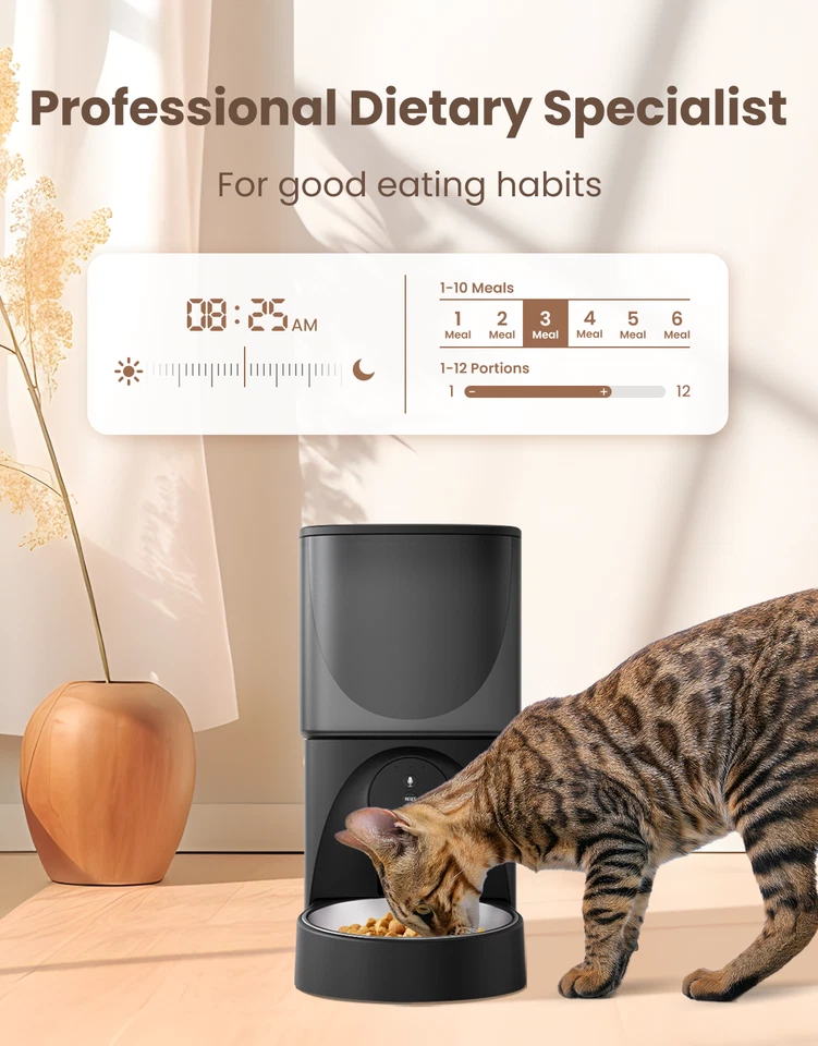Automatic Cat Feeder Timed Cat Feeder with APP Control Dog Food Dispenser - Image 3 of 4