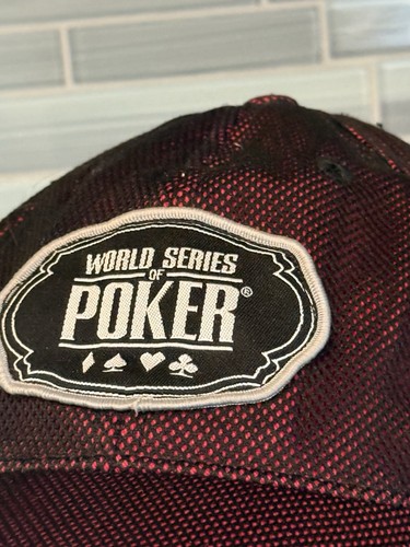World Series Of Poker Red With Black Mesh Baseball Hat Adjustable - Picture 2 of 9