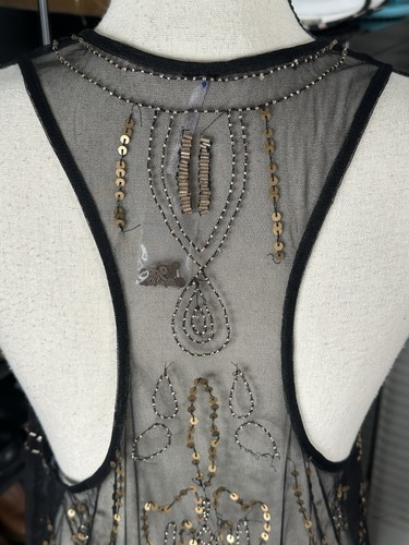 Free People Kleid Verona Perlen Mesh Größe L schwarz - Bild 13 von 17