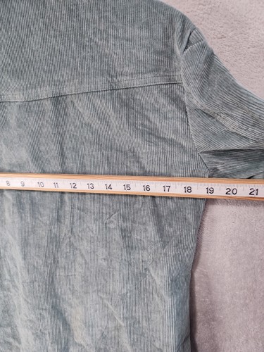 Red Button Shacket Shirt Jacket Womens S 8-10 Retro Style Soft Green Snaps Cord - Picture 6 of 8