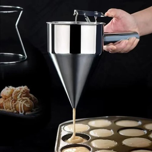 Multi-Caliber Stainless Steel Funnel Dispenser with Stand Cupcakes Baking Maker - Picture 2 of 8