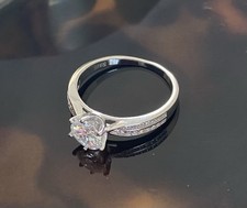 1 Carat Moissanite Engagement Ring 925 Sterling Silver BNIB Fully Tested Uk P1/2