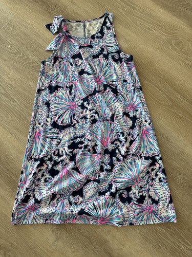 Lilly Pulitzer Luella Dress Deep Sea Navy Shells Seahorse Size S Summer - 第 8/8 張圖片