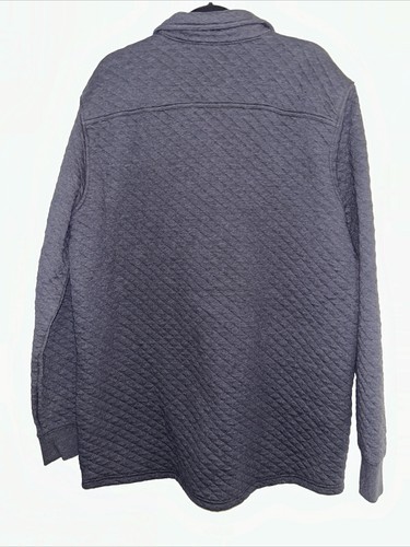 LL Bean Sweatshirt Mens Large Tall Charcoal Gray Quilted Snap Overshirt Outdoors - Picture 5 of 8