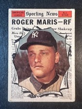 1961 Topps Roger Maris All Star #576, creased