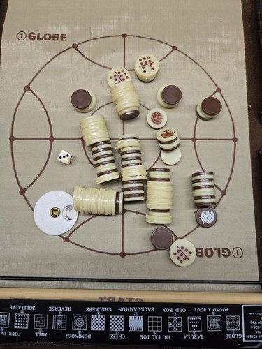 Chess Checkers Globe Master Game 15 Games In One Magnetic-Style w Case Vintage - Picture 9 of 24