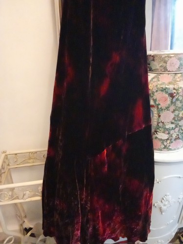 Vintage Per Una pink Burgundy Mix Silk Velvet Tie Dye Bohemian Gothic UK 16 - Picture 10 of 24