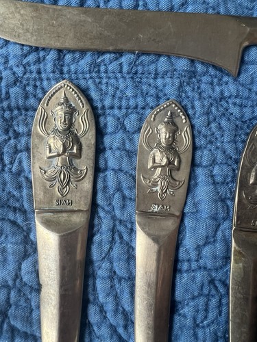 Vintage 20 Piece Thailand Siam Bronze/gold Tinted Silverware - Picture 10 of 22