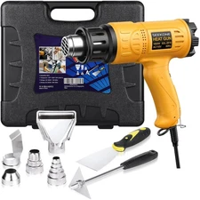 1800W Heat Gun Kit with Carry Case & 4 Nozzles - Safe, Fast Heating 122℉-1112℉