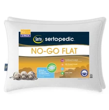 Sertapedic Won't Go Flat Bed Pillow - White, Set of 2 Free shipping