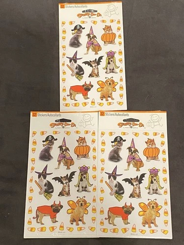 American Greetings Halloween Stickers Dog Cat Costume Lot 3 Packs of 32 NEW
