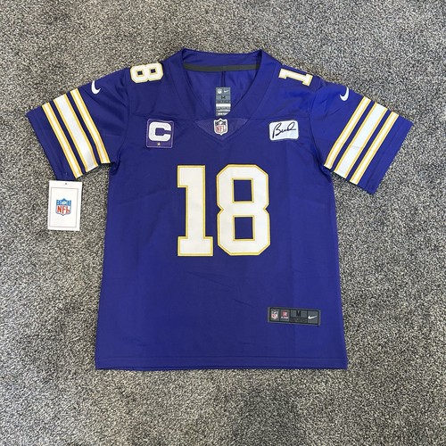 Youth Medium Justin Jefferson Minnesota Vikings Purple Throwback Jersey