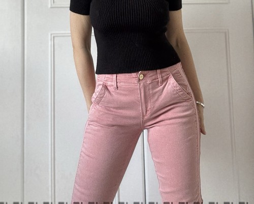 Paige Mayslie Jogger Trouser Pink Jeans cuffed ankles size 25 Uk 6 - Picture 6 of 17