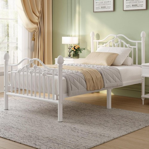 Metal Bed Frame Twin Size – Sturdy & Stylish with Under Bed Storage, No Box