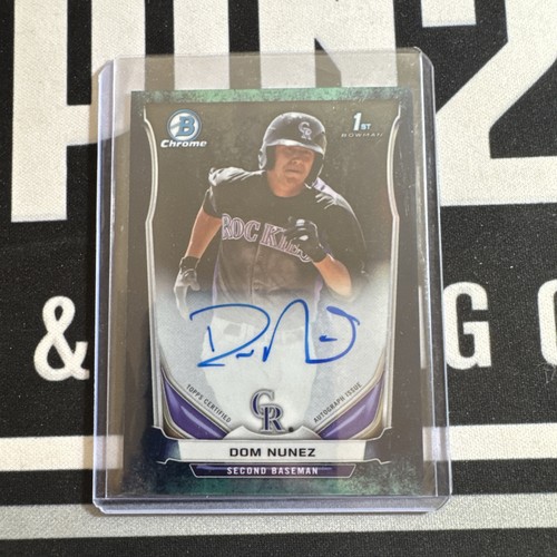 2014 Bowman Chrome Dom Nunez Bubbles Refractor Auto #29/99 Colorado Rockies - Picture 1 of 2
