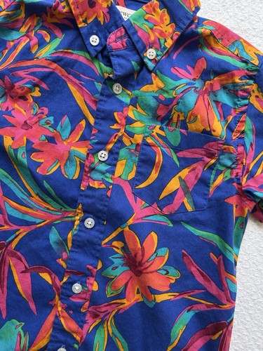 Jcrew Crew Cuts Kids Boys Short Sleeve Shirt Sz 4-5 Tropical Hawaiian Reimagined - Picture 5 of 7