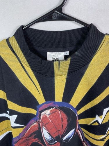 Camiseta Spider-Man Nueva Con Etiquetas Hecha por Vigil Talla L – Algodón Pesado Negro. Streetwear. - Imagen 5 de 13