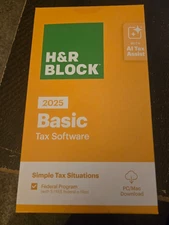 NEW H&R Block Tax Software Basic 2025 PC/Mac [Product Key Card]