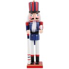 Nutcracker Soldier Decor Sports Style Nutcracker Figure Wooden with Baseball